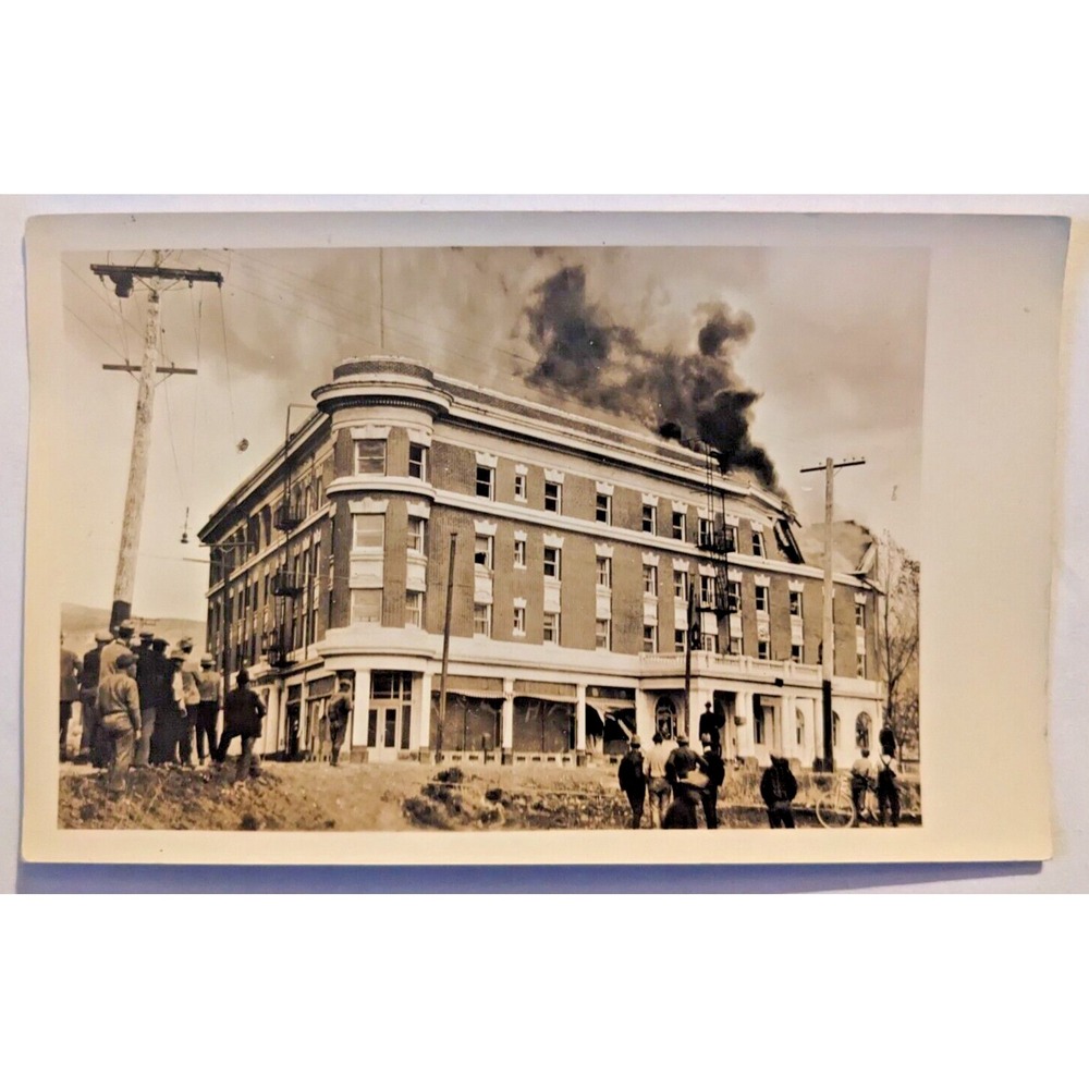 White Pelican Hotel Fire Klamath Falls, Oregon Disaster RPPC Real Photo Postcard